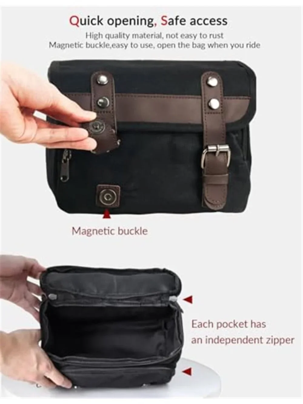 New Motorcycle Tool Bag Vintage Saddle Bag Motorcycle Fork Bag Canvas Sissy Bar